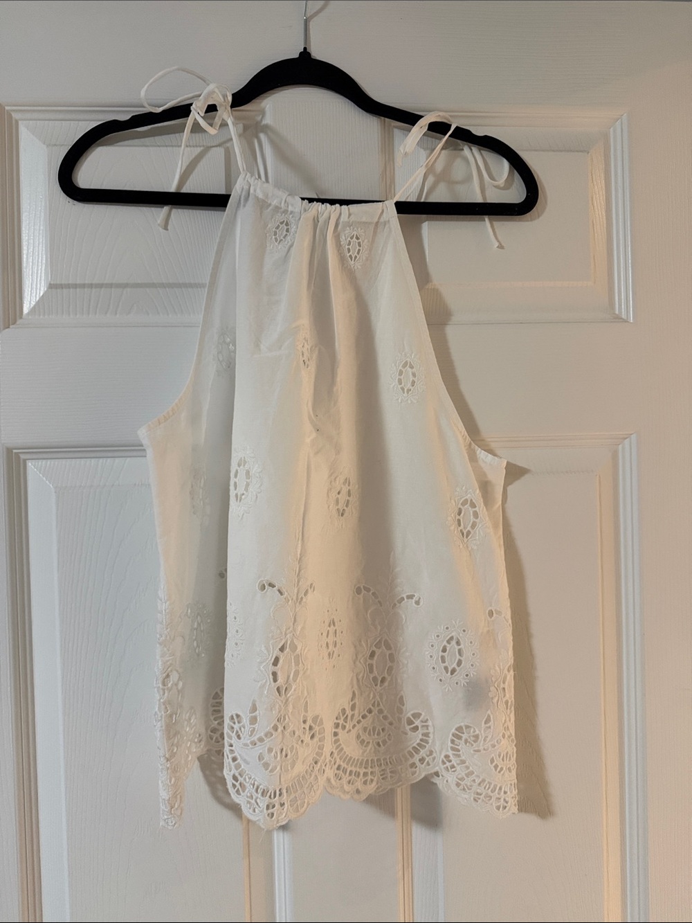H&M Cream Eyelet Halter Camisole